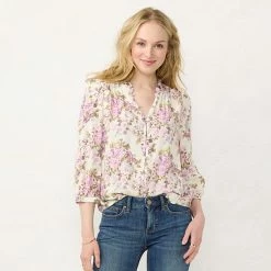 Women's LC Lauren Conrad Ruffle Blouse White Bouquet -LC Lauren Conrad Shop unnamed file 344