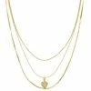LC Lauren Conrad 3 Row Multi Chained Heart Pendant Necklace