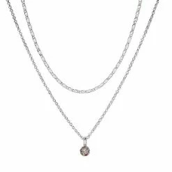 LC Lauren Conrad Two Row Rainbow Pave Nickel Free Pendant Necklace