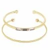 LC Lauren Conrad Gold Tone Pink Baguette Cuff Bracelet Set