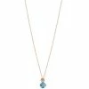 LC Lauren Conrad Rose Gold Tone Blue Crystal Pendant Necklace