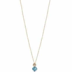 LC Lauren Conrad Rose Gold Tone Blue Crystal Pendant Necklace