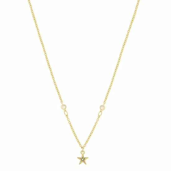 LC Lauren Conrad Gold Tone Simulated Moonstone Stations & Star Charm Necklace 1 LC Lauren Conrad Gold Tone Simulated Moonstone Stations & Star Charm Necklace