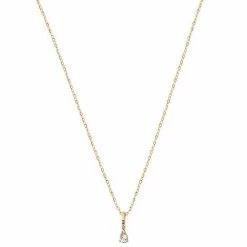LC Lauren Conrad Rose Gold Tone Crystal Dainty Teardrop Pendant Necklace