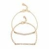LC Lauren Conrad Simulated Pearl And Baguette Nickel Free Bracelet Set