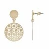 LC Lauren Conrad Filigree Disc Drop Earrings