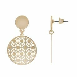 LC Lauren Conrad Filigree Disc Drop Earrings