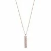 LC Lauren Conrad Rose Gold Tone Openwork Baguette Pendant Necklace