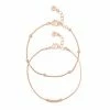 LC Lauren Conrad Rose Gold Tone Clean Metal Ball Nickel Free Stretch Bracelet Set