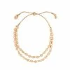 LC Lauren Conrad Gold Tone Flat Circle Chain Pull Tie Nickel Free Bracelet