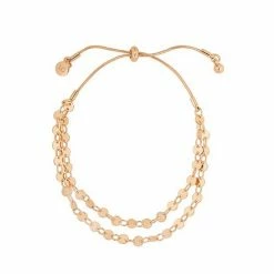 LC Lauren Conrad Gold Tone Flat Circle Chain Pull Tie Nickel Free Bracelet