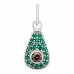 LC Lauren Conrad Sterling Silver Green & Brown Cubic Zirconia Charm