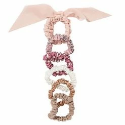 Women's LC Lauren Conrad Pink Multi Floral Skinny Scrunchie 6 Pack Set