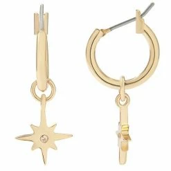 LC Lauren Conrad Silver Star Drop Hoop Earrings Silver Tone -LC Lauren Conrad Shop unnamed file 3508