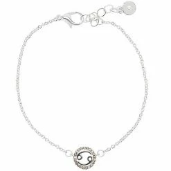LC Lauren Conrad Silver Tone Crystal Cancer Zodiac Sign Bracelet
