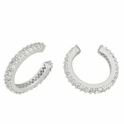 LC Lauren Conrad Pave Ear Cuff Set Silver Tone