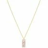 LC Lauren Conrad Gold Tone Crystal Taurus Enamel Rectangular Pendant Necklace