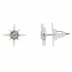 LC Lauren Conrad Silverstar Center Post Earrings Silver Tone