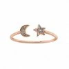 LC Lauren Conrad Silver Tone Pave Moon And Star Open Nickel Free Ring