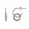 LC Lauren Conrad Rainbow Pave Linked Nickel Free Hoop Earrings