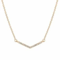 LC Lauren Conrad Rose Gold Tone Wide V Nickel Free Pendant Necklace