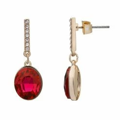 LC Lauren Conrad Large Gem Nickel Free Drop Earrings Gold Tone Red -LC Lauren Conrad Shop unnamed file 3567