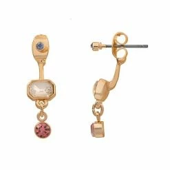 LC Lauren Conrad Tiered Geo Nickel Free Gem Earrings