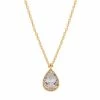 LC Lauren Conrad Gold Tone Short Simulated Crystal Teardrop Nickel Free Pendant Necklace