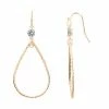 LC Lauren Conrad Rose Gold Toned Tiered Teardrop Nickel Free Earrings