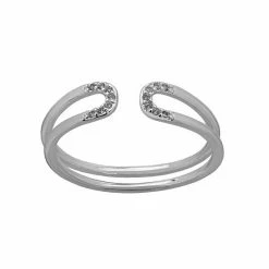 LC Lauren Conrad Pave Curve Nickel Free Open Ring