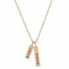 LC Lauren Conrad "Love More" Engraved Bracelet & Necklace Set Rose Gold Tone