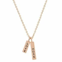 LC Lauren Conrad "Love More" Engraved Bracelet & Necklace Set Rose Gold Tone