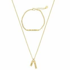 LC Lauren Conrad "Be Kind" Engraved Bracelet & Necklace Set