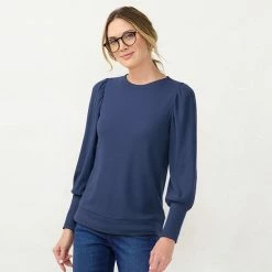 Women's LC Lauren Conrad Lounge Balloon-Sleeve Top Wine Chalet -LC Lauren Conrad Shop unnamed file 362