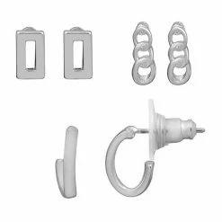 LC Lauren Conrad Curved Link Nickel Free Drop Earrings