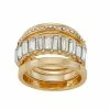 LC Lauren Conrad Baguette Ring Set Gold Tone