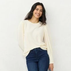 Women's LC Lauren Conrad Lounge Balloon-Sleeve Top Wine Chalet -LC Lauren Conrad Shop unnamed file 364