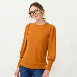 Women's LC Lauren Conrad Lounge Balloon-Sleeve Top Wine Chalet -LC Lauren Conrad Shop unnamed file 366