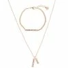 LC Lauren Conrad "Embrace Life" Engraved Bracelet & Necklace Set