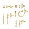 LC Lauren Conrad 5-pk. Stud, Hoop & Drop Earring Set Gold Tone