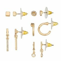 LC Lauren Conrad 5-pk. Stud, Hoop & Drop Earring Set Gold Tone -LC Lauren Conrad Shop unnamed file 3684
