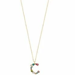 LC Lauren Conrad Gold Tone Multi Color Stones Initial Necklace -LC Lauren Conrad Shop unnamed file 3704