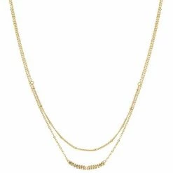 LC Lauren Conrad 2 Row Vined With Pearl Accent Bar Pendant Necklace