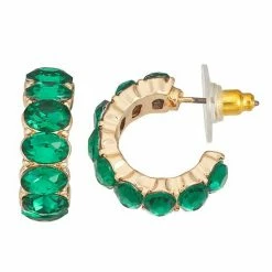 LC Lauren Conrad Simulated Crystal C-Hoop Earrings Blue -LC Lauren Conrad Shop unnamed file 3734