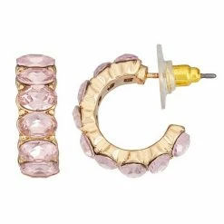 LC Lauren Conrad Simulated Crystal C-Hoop Earrings Blue -LC Lauren Conrad Shop unnamed file 3736