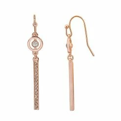 LC Lauren Conrad Halo Crystal & Pave Bar Drop Earrings Rose Gold Tone -LC Lauren Conrad Shop unnamed file 3743