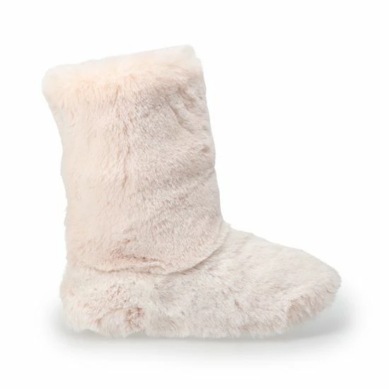 Women's LC Lauren Conrad Allover Tipped Faux Fur Boot Slippers Ivory 2 Women's LC Lauren Conrad Allover Tipped Faux Fur Boot Slippers Ivory - Image 2