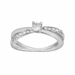 LC Lauren Conrad Silver Tone Pave X Nickel Free Ring