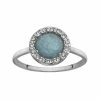 LC Lauren Conrad Silver Tone Round Epoxy Resin Halo Nickel Free Ring