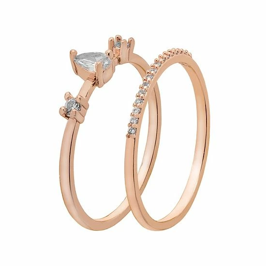 LC Lauren Conrad Rose Gold Tone Crystal Rings Duo Set LC Lauren Conrad Rose Gold Tone Crystal Rings Duo Set -LC Lauren Conrad Shop unnamed file 3773